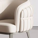 Load image into Gallery viewer, Set of 2 Modern Upholstered Dining Chair with Curved Backrest Cream Accent Chair Minimalist Dining Chair
