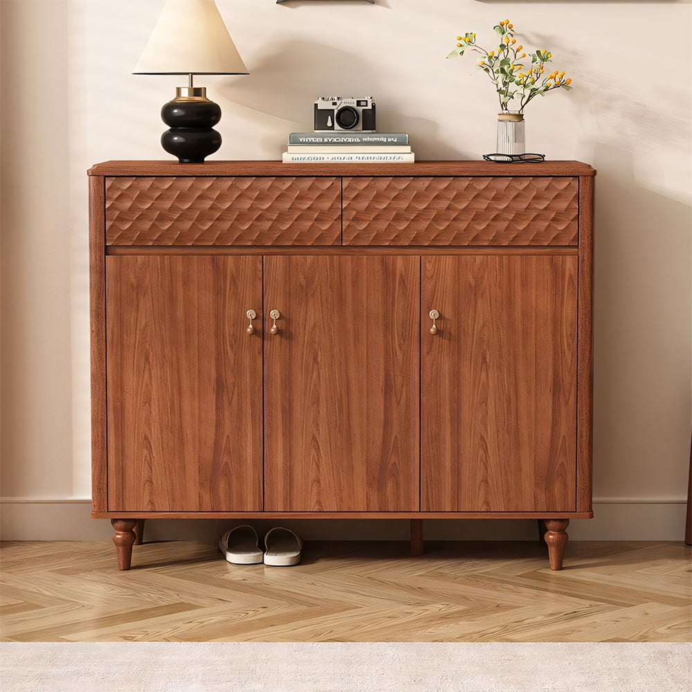 47.2'' Modern Wooden Shoe Cabinet Entryway Storage Cabinet with Textured Drawers & Doors