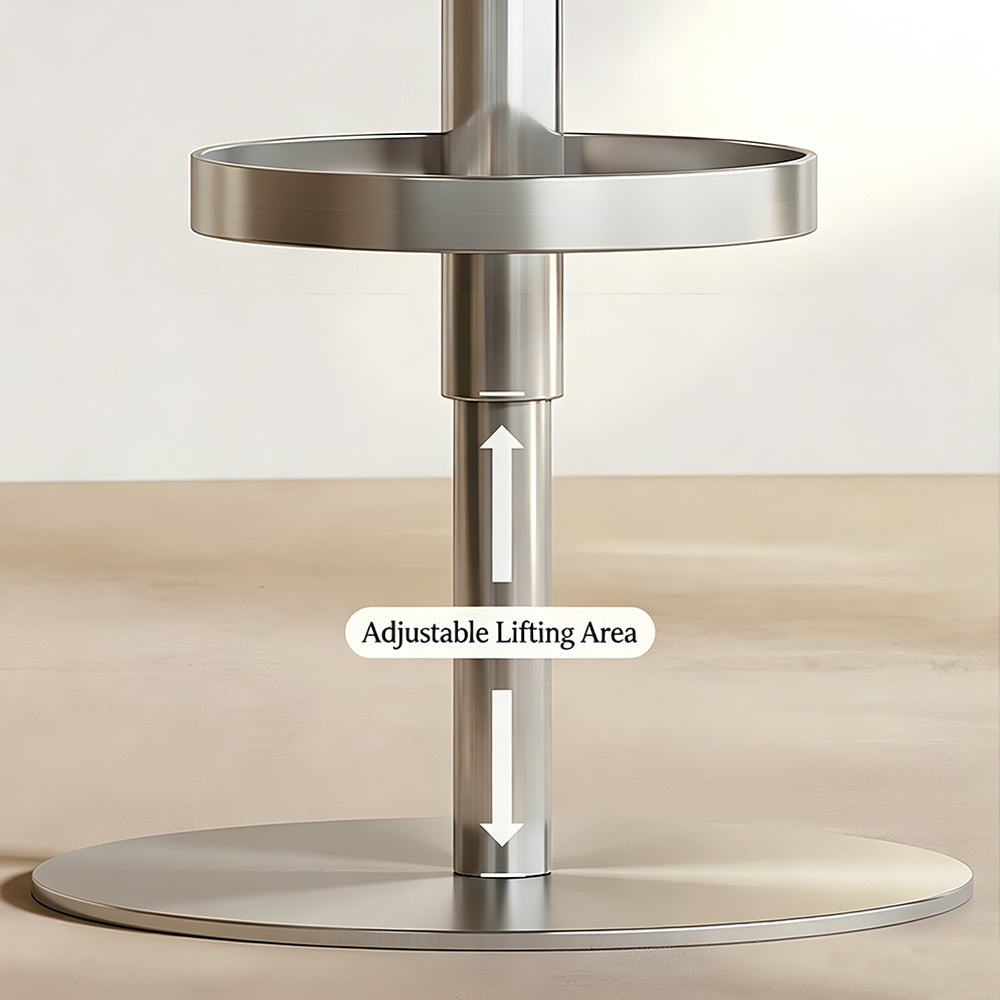 Modern Upholstered Adjustable Bar Stool with Petal Back 1 Piece