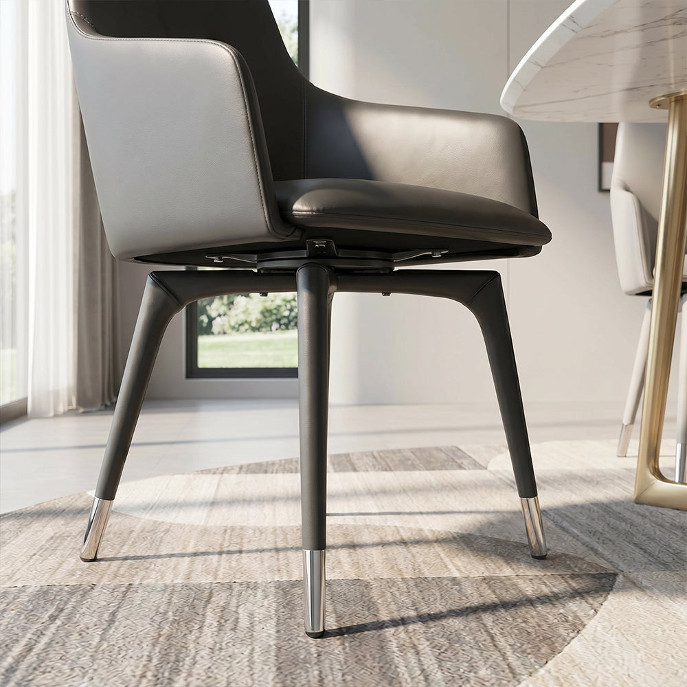 Stain Resistant Faux Leather Dual Color Modern Accent Dining Chair 1 Piece