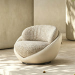 Load image into Gallery viewer, Modern Swivel Accent Chair Minimalist Bouclé Lounge Chair with Curved Upholstery
