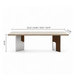 Load image into Gallery viewer, Modern Rectangular Dining Table with Sintered Stone Top and Mixed Wood Metal Base
