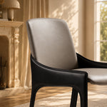 Load image into Gallery viewer, Ergonomic Padded PU Leather Minimalist Armrest Dining Room Chair 1 Piece
