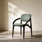 Load image into Gallery viewer, Modern Solid Wood Dining Chair with Green Upholstered Seat and Back 1 Piece
