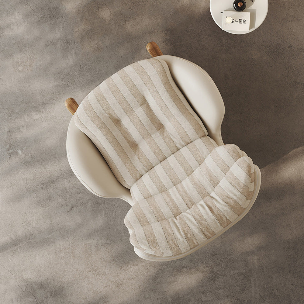 Modern High-Back Rocking Lounge Chair with Striped Upholstery