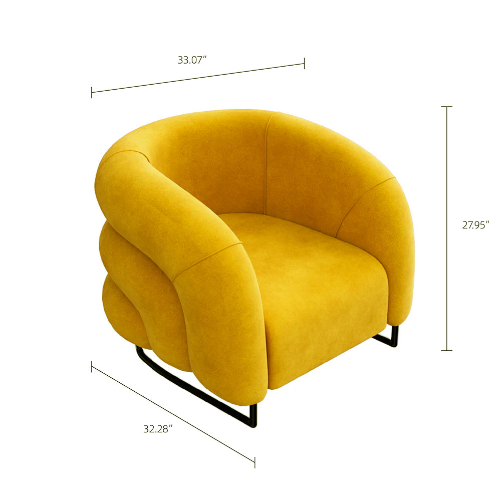 Accent Armchair Modern Faux Leather Upholstery Cloud-Inspired Cushion Design Sturdy Metal Base