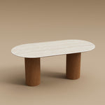 Load image into Gallery viewer, 62.9''/70.8''Modern Oval Dining Table Timeless Elegance Meets Lasting Craftsmanship
