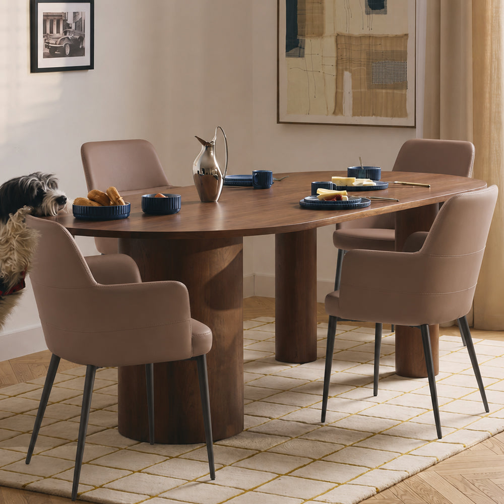 Ergonomic Padded Coffee Brown Microfiber Arm Dining Room Accent Chair 1 Piece