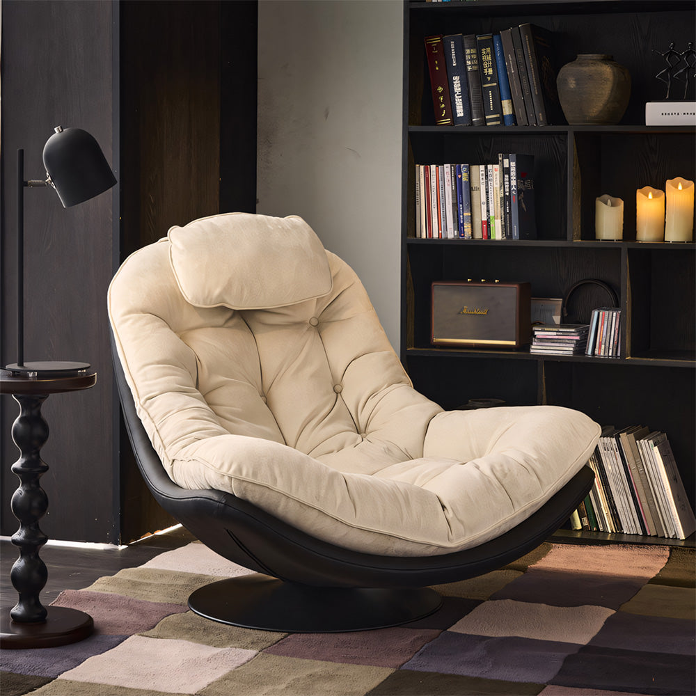 Modern Oversized Swivel Lounge Chair with Plush Cushion Deep Seat Accent Chair