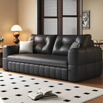 Load image into Gallery viewer, Modern Black Leather Sofa Bed with Pull-Out Sleeper Convertible 2-in-1 Couch
