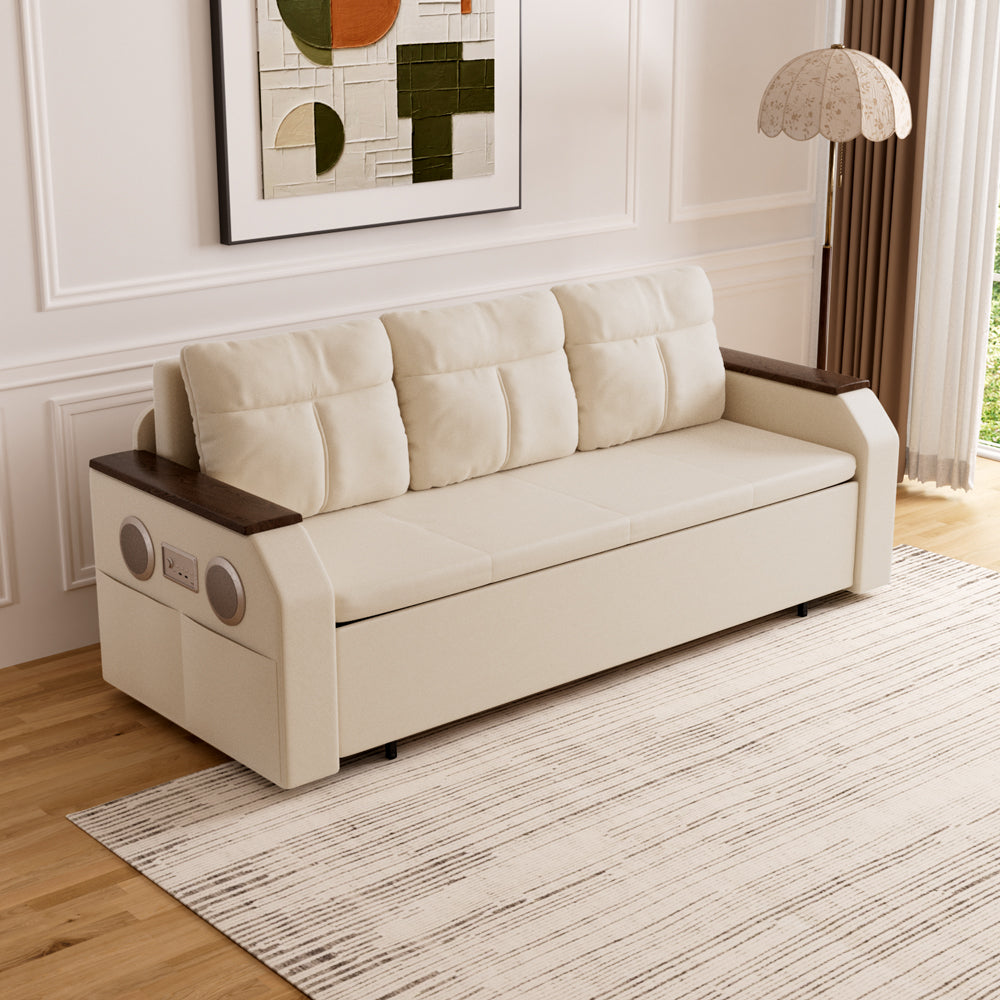 83'' Modern Convertible Sofa Bed with Storage Contemporary Upholstered Sleeper Sofa