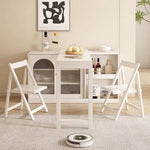 Load image into Gallery viewer, Multi-Functional Dining Table Rotating &amp; Foldable Sideboard Sintered Stone Top Storage Cabinet with Fluted Glass Doors
