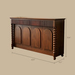 Load image into Gallery viewer, Modern Vintage Sideboard Cabinet Solid Wood Buffet Cabinet with Fluted Design and Arched Doors Storage Console
