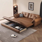 Load image into Gallery viewer, Contemporary Faux Leather Sofa Bed Sleeper Sofa with Hidden Storage &amp; Metal Frame
