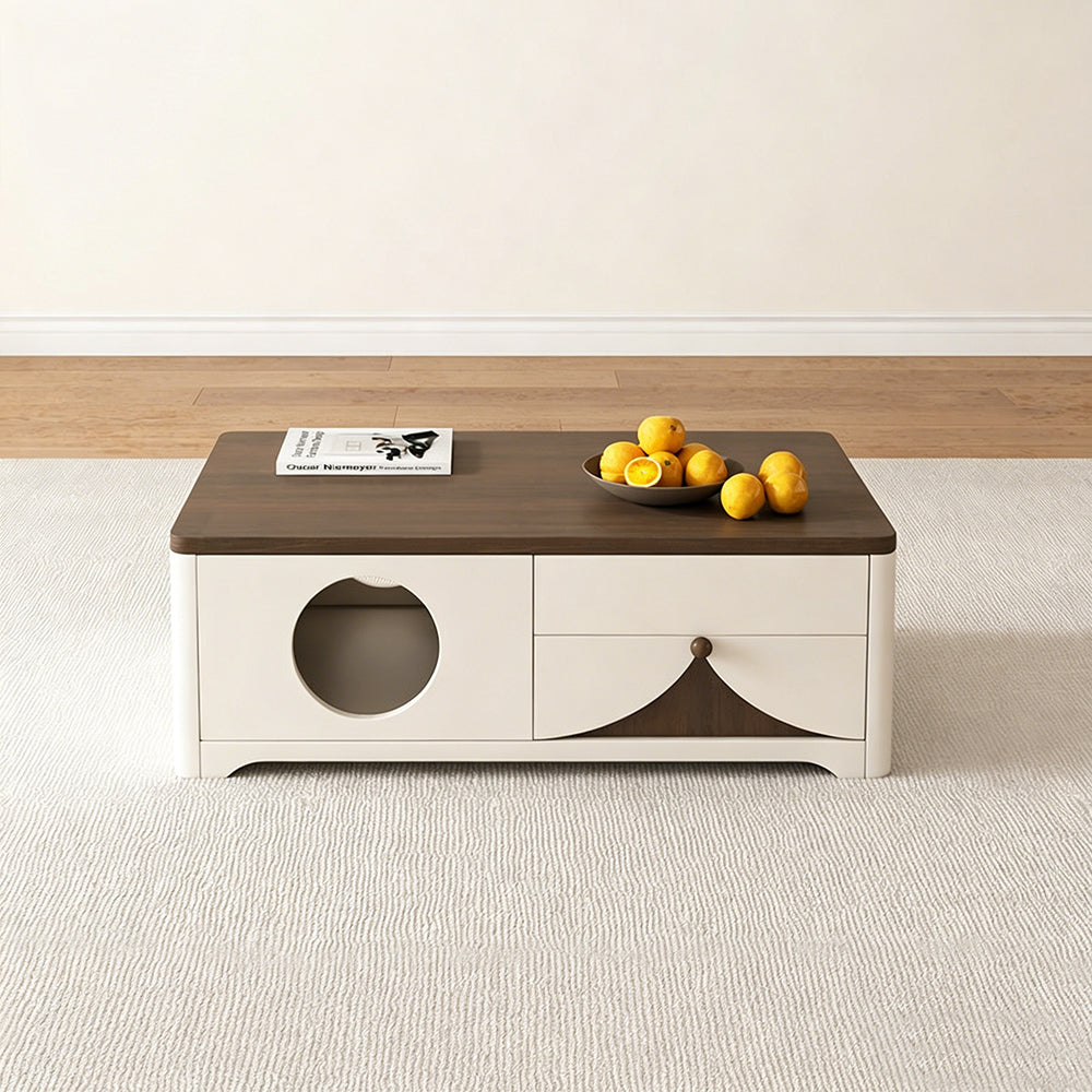 Modern Wooden Pet Friendly Storage Cabinet Coffee Table and TV Stand Set with Multi Functional Design