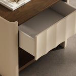 Load image into Gallery viewer, Modern Minimalist Nightstand with Soft Leather Finish and Walnut Top Drawer Bedside Table
