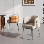Load image into Gallery viewer, Set of 2 Modern Upholstered Dining Chair with Curved Backrest Cream Accent Chair Minimalist Dining Chair
