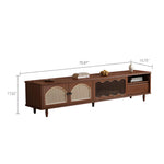 Load image into Gallery viewer, Mid-Century Modern TV Cabinet Cane and Ribbed Glass Design Elegant Wooden Entertainment Center
