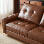 Load image into Gallery viewer, 81.1'' Modern Faux Leather Sofa Bed with Pull-Out Mattress Convertible Sleeper Sofa

