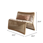 Load image into Gallery viewer, Boho Rattan Accent Chair with Cushioned Seat and Open-Weave Design
