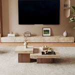 Load image into Gallery viewer, Modern Faux Marble Coffee Table Geometric Layered Center Table Contemporary Living Room Tea Table
