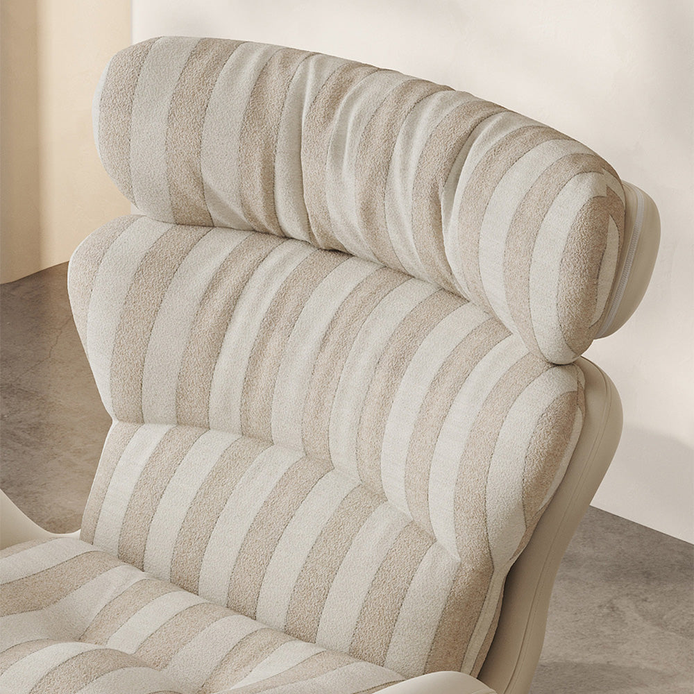 Modern High-Back Rocking Lounge Chair with Striped Upholstery