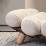Load image into Gallery viewer, Modern Sculptural Lounge Chair with Plush Cushion and Solid Wood Legs
