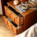Load image into Gallery viewer, Vintage Solid Wood Bedroom Nightstand With Brass Knobs
