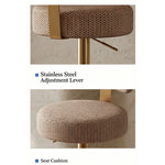 Load image into Gallery viewer, 1 Piece Modern Upholstered Adjustable Bar Stool with Gold Metal Base

