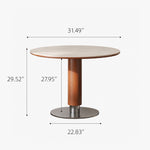Load image into Gallery viewer, 31.49" Modern Round Dining &amp; Conversation Table with Marble-Effect Top and Stainless Steel Base
