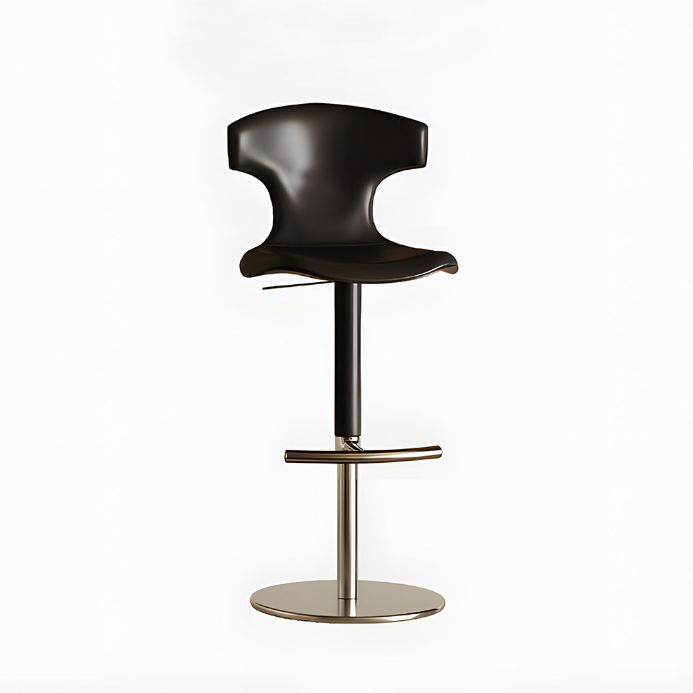 Modern Adjustable Swivel Bar Stool with Curved Backrest 1 Piece