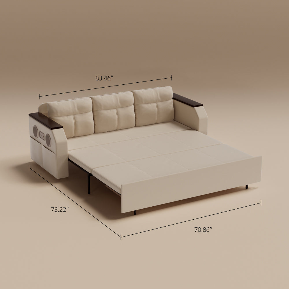 83'' Modern Convertible Sofa Bed with Storage Contemporary Upholstered Sleeper Sofa