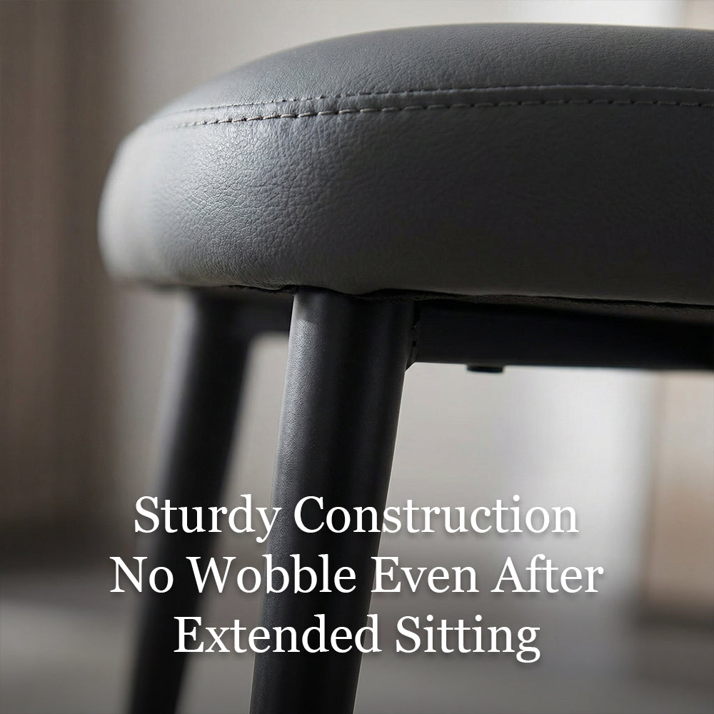 Modern Upholstered Dining Chair Minimalist Curved Back Soft Seat Accent Chair with Metal Legs