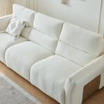 Load image into Gallery viewer, 106.2'' Modern Electric Reclining Sofa Cream Fabric Power Sofa with Adjustable Footrest and Wide Armrests
