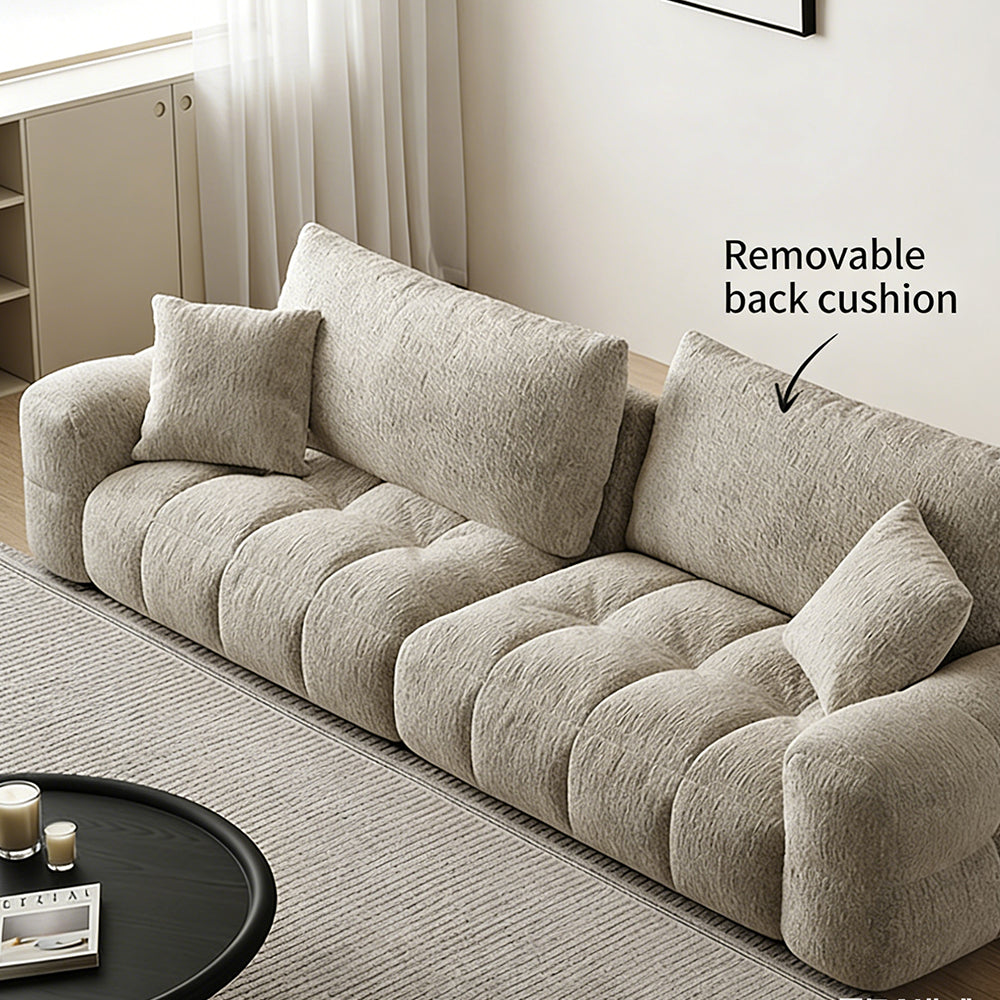 Modern Tufted Chenille Sofa with Deep Adjustable Seating