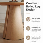 Load image into Gallery viewer, Modern Round Dining Table with Walnut Veneer Top &amp; Travertine-Inspired Pedestal Base
