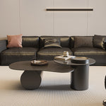 Load image into Gallery viewer, Modern Irregular Coffee Table Set Cloud-Shaped with Glass Accent Top Sculptural Base for Contemporary Living Rooms
