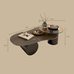 Load image into Gallery viewer, Modern Irregular Coffee Table Set Cloud-Shaped with Glass Accent Top Sculptural Base for Contemporary Living Rooms

