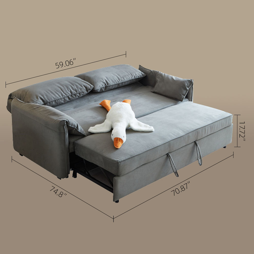 70.8'' Pull-Out Sofa Bed with Casters Modern Convertible Couch for Small Spaces