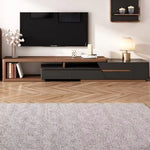 Load image into Gallery viewer, 78.7" Modern Walnut &amp; Black Adjustable TV Console Expandable Media Stand
