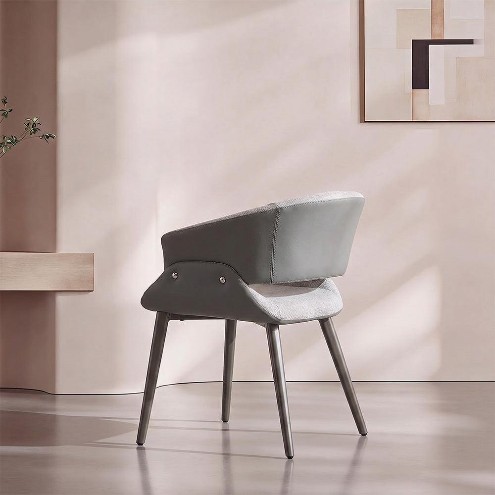 Modern Green Upholstered Dining Chair with Wraparound Back and Metal Legs 1 Piece
