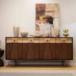 Load image into Gallery viewer, Modern Wooden Sideboard Unique Geometric Design Natural Wood Drawers Stylish Storage Cabinet
