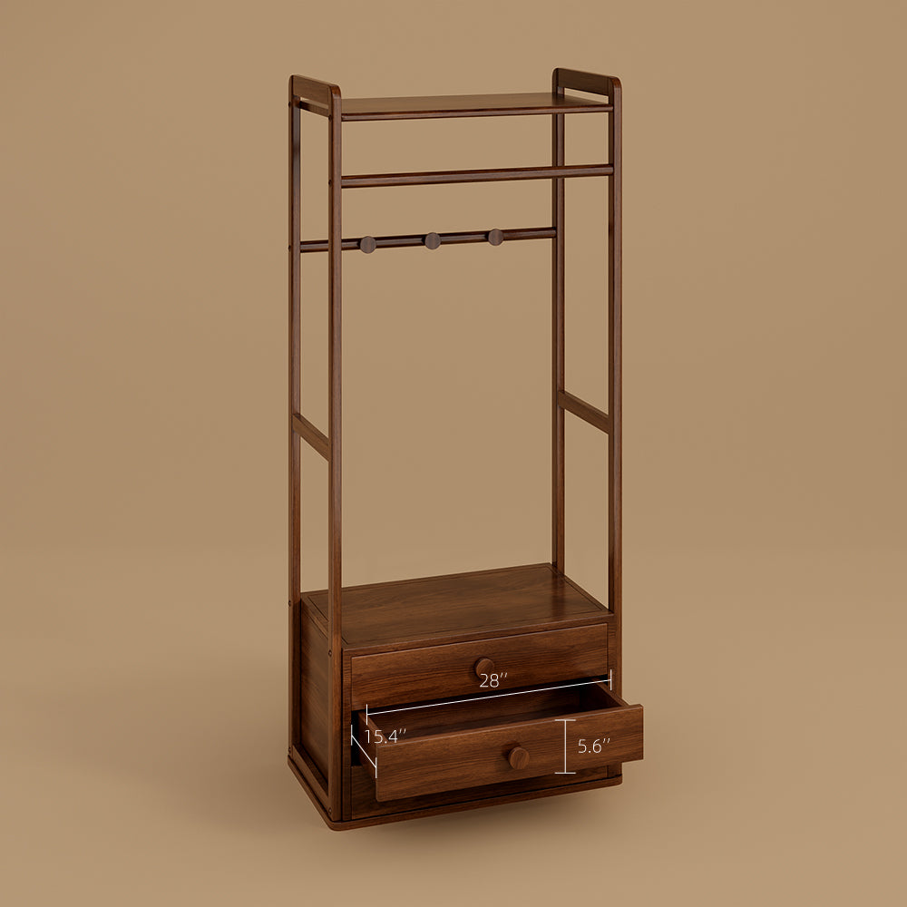 Coat Rack with Storage Drawers Modern Design Functional Stylish with Easy Mobility