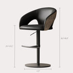 Load image into Gallery viewer, Modern Adjustable Swivel Bar Stool Faux Leather Seat Woven Back Counter Height Bar Chair with Metal Base 1 Piece
