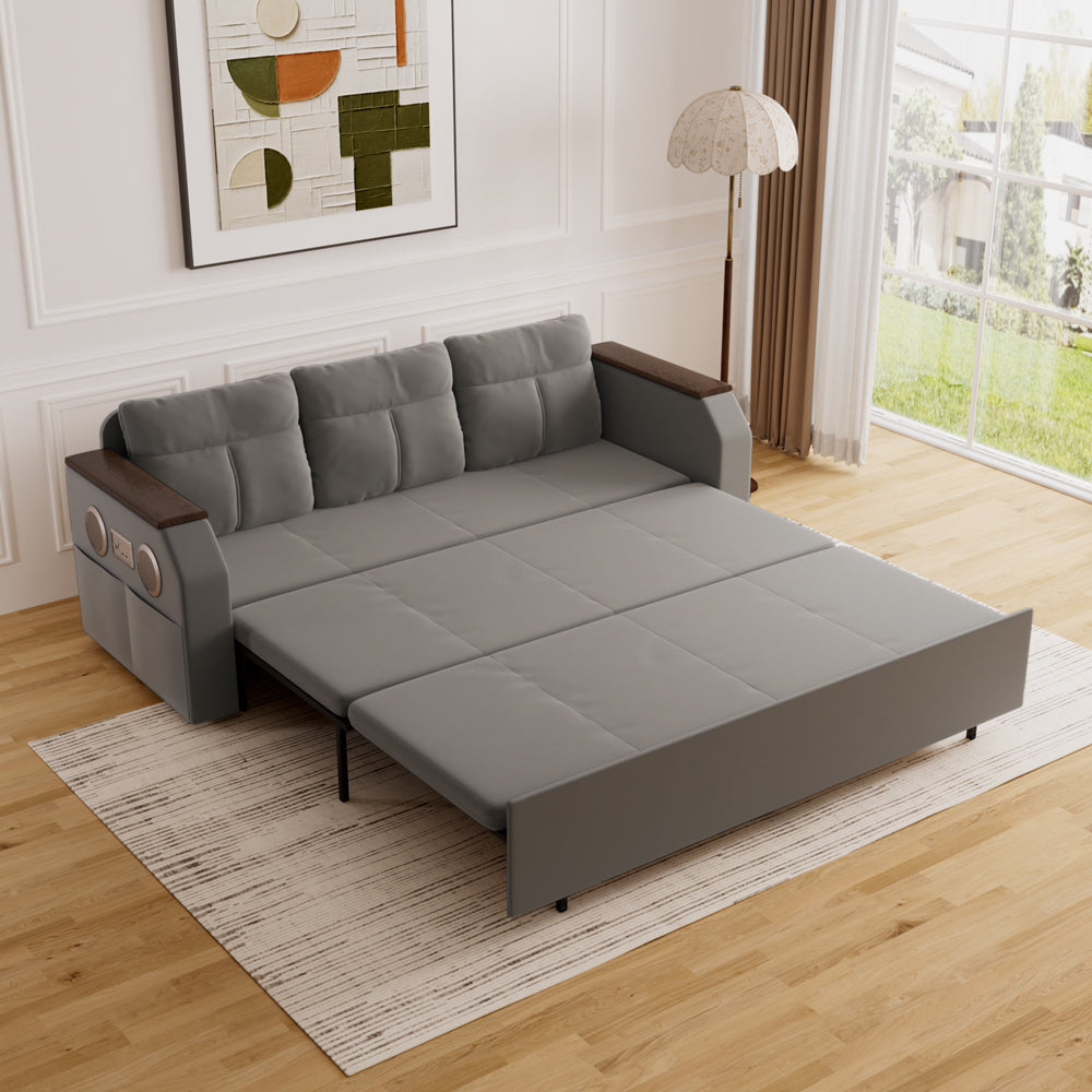 83'' Modern Convertible Sofa Bed with Storage Contemporary Upholstered Sleeper Sofa