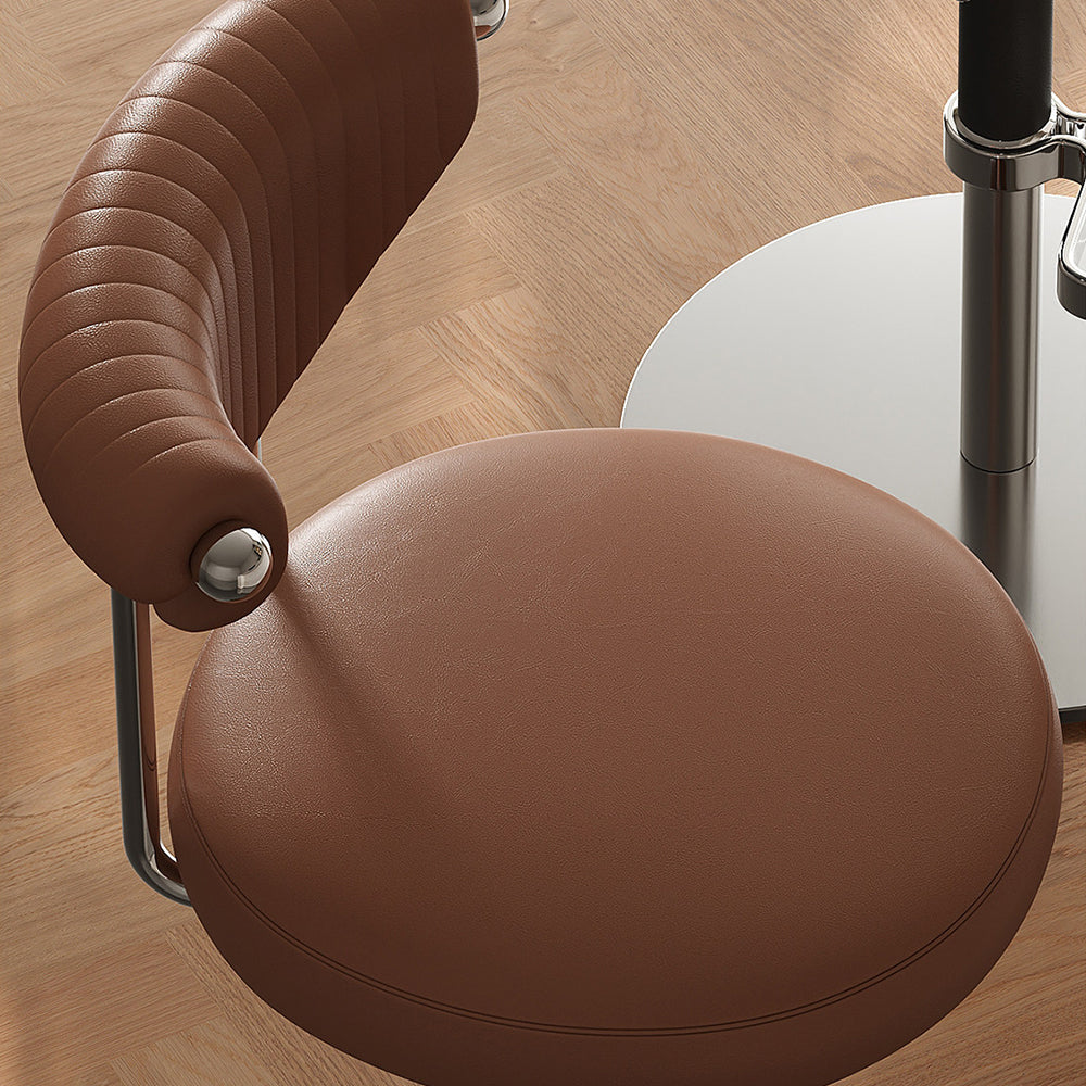 1 Piece Modern Adjustable Bar Stool with Geometric Woven Velvet Upholstery and Stainless Steel Base