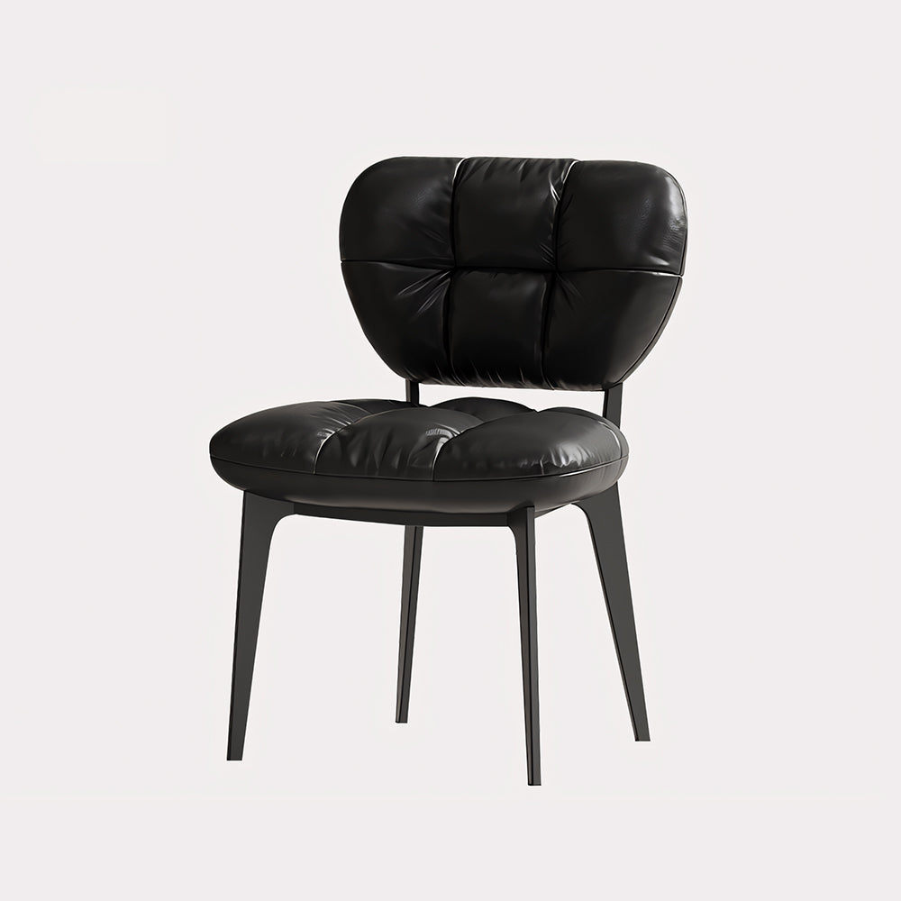 Modern Upholstered Dining Chair with Cushioned Tufted Backrest 2 Piece