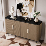 Load image into Gallery viewer, 59'' Modern Luxury Elegant Gray and Gold Sideboard with Shelves
