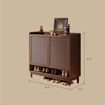 Load image into Gallery viewer, 31.4''/47.2'' Modern Wooden Shoe Cabinet with Louvered Doors Large Capacity Entryway Storage Organizer
