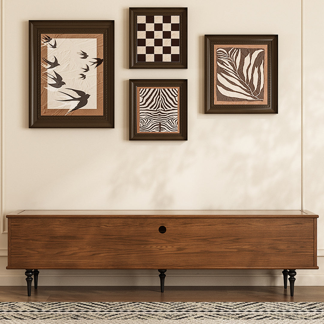 Wooden entertainment console with Cable Management Port